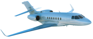 Commercial plane in flight.